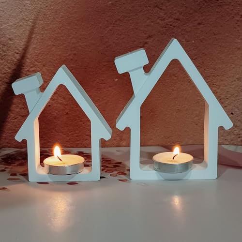 Silikonformen Gießformen Häuser, 2er Silikonform Haus Gießform Kerzenhalter Gießformen Silikon Häuser Gips Zum Gießen Silikonform Kerzenhalter Giessform Weihnachten Silikon Gießform Haus von Skeadex