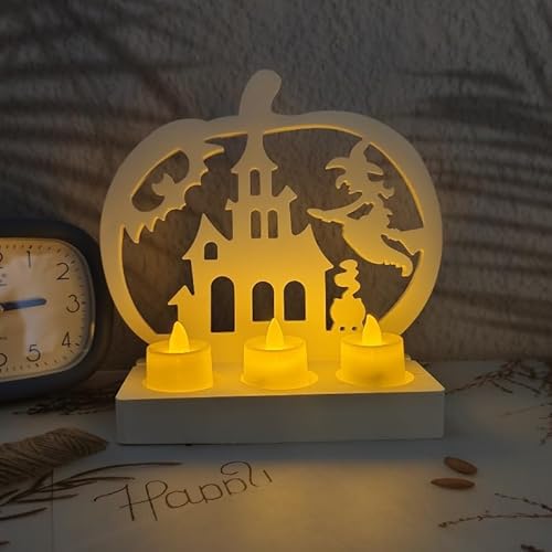 Silikonformen Gießformen Halloween, 2er Kürbis Silikonform Kerzenhalter Gießformen Silikon Halloween Silikonform Herbst Gips Zum Gießen Kürbis Gießform Kerzenhalter mit Hexe Schläger von Skeadex