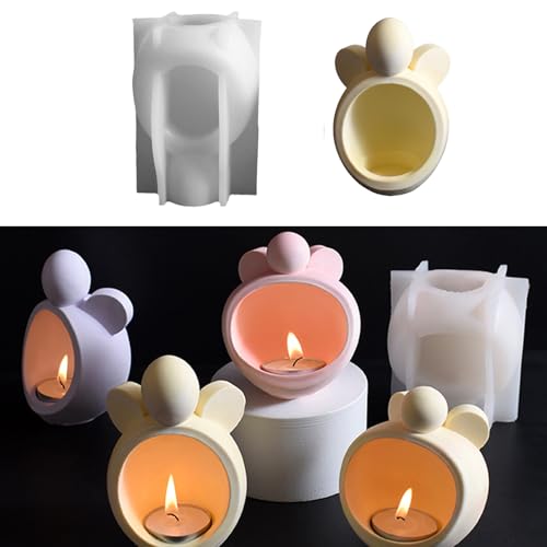 Silikonformen Gießformen Kerzenhalter, 3D Engel Silikonform Kerzenhalter Engel Gießform Kerzenhalter mit Flügeln Gips zum Gießen Gießformen Silikon Kerzenhalter für Stabkerzen & Teelichter (L) von Skeadex