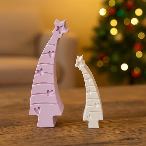 Silikonformen Gießformen Weihnachten, 2er 3D Silikonform Weihnachtsbaum Gießform Tannenbaum Gießformen Silikon Weihnachten Kerzenformen zum Gießen für DIY Gips Epoxidharz Kerzen (A) von Skeadex