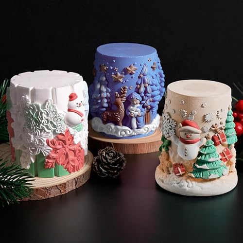 Silikonformen Gießformen Weihnachten, 3D Elch Kerzen Formen Silikon Weihnachtsmann Silikonform Weihnachten Kerzenformen zum Gießen Elch Gießform Weihnachten Weihnachtsmann (B*3pcs) von Skeadex