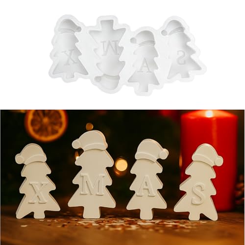 Silikonformen Gießformen Weihnachten, 4 Stück Silikonform Weihnachtsbaum Gießform Tannenbaum mit Weihnachtsmütze Gips zum Gießen Baum Gießformen Silikon Weihnachten Silikonformen Weihnachten (A) Silikonformen Gießformen Weihnachten, 4 Stück Silikonform Weihnachtsbaum Gießform Tannenbaum mit Weihnachtsmütze Gips zum Gießen Baum Gießformen Silikon Weihnachten Silikonformen Weihnachten (A) von Skeadex