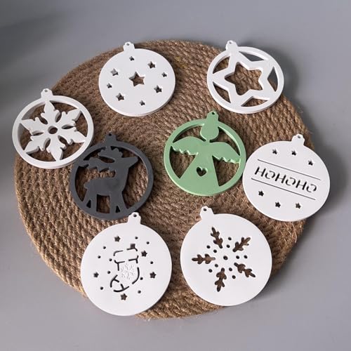 Silikonformen Gießformen Weihnachten, 8 Stück Engel Stern Silikonform Ahänger Gießform Schneeflocke Gießformen Silikon Weihnachten Gips zum Gießen Giessformen Silikon Ahänger (A) von Skeadex