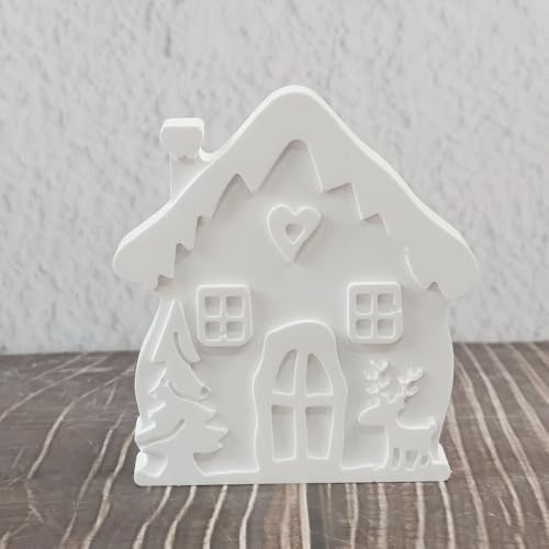 Silikonformen Gießformen Weihnachten, Silikonform Häuser mit Elch Weihnachtsbaum Gießformen Silikon Weihnachten Gips zum Gießen Haus Giessformen Silikon Häuser Silikonform Weihnachten von Skeadex