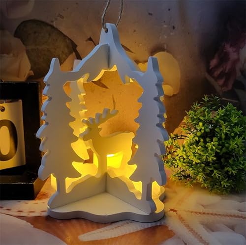 Silikonformen Gießformen Weihnachten,2er Elch Weihnachtsbäume Silikonform Weihnachten Anhänger Gießform Kerzenhalter Gips Zum Gießen Gießformen Silikon Weihnachten Tannenbaum Silikonform Anhänger (A) von Skeadex