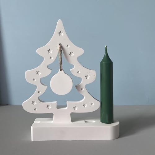 Silikonformen Gießformen Weihnachten,2er Silikonform Weihnachtsbaum Gießform Kerzenhalter Gips zum Gießen Gießformen Silikon Weihnachten Silikonform Kerzenhalter Giessformen Weihnachtsbaum (A) von Skeadex