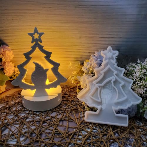 Silikonformen Gießformen Weihnachten,2er Silikonform Weihnachtsbaum Gießform Kerzenhalter Gips zum Gießen Gießformen Silikon Weihnachten Silikonform Kerzenhalter Giessformen Weihnachtsbaum (C) von Skeadex