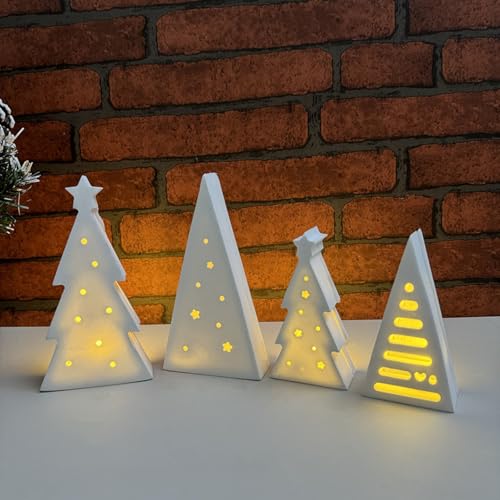 Silikonformen Gießformen Weihnachten,4er Silikonform Weihnachtsbaum Silikonform Weihnachten Gießform Tannenbaum Gipsformen Zum Gießen Weihnachtsbaum Stern Herz Gießformen Silikon Weihnachten (A) von Skeadex