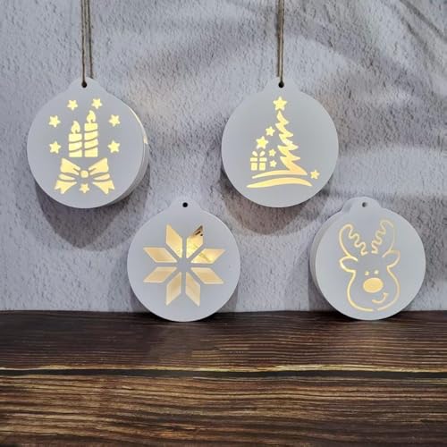 Silikonformen Gießformen Weihnachten Anhänger, 5 Stück Elch Silikonform Weihnachten Anhänger Gießformen Silikon Weihnachten Gips zum Gießen Stern Silikon Gießform Anhanger Weihnachtsbaum (A) von Skeadex