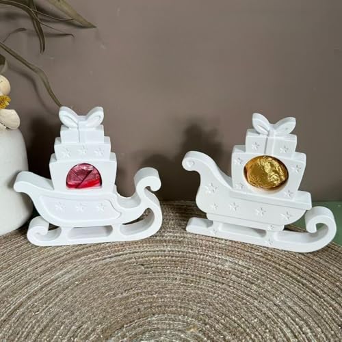 Silikonformen Gießformen Weihnachten Geldgeschenke, 2 Stück Schlitten Silikonform Geldgeschenke Silikonform Weihnachten Gips Zum Gießen Gießformen Silikon Weihnachten Gießform Geldgeschenke (A) von Skeadex
