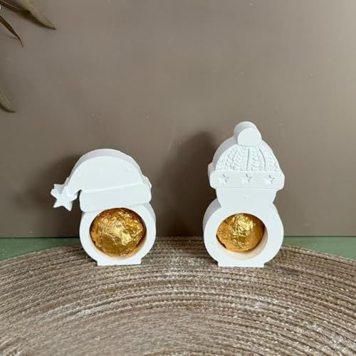 Silikonformen Gießformen Weihnachten Geldgeschenke, 2er Weihnachtsmann Schneemann Silikonform Geldgeschenke Silikonform Weihnachten Gießformen Silikon Weihnachten Gips Zum Gießen Geldgeschenke (A) von Skeadex