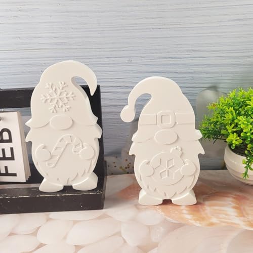 Silikonformen Gießformen Weihnachten Wichtel, 2er Set Silikonform Wichtel Silikonform Weihnachten Gips zum Gießen Gießform Wichtel Gießformen Silikon Weihnachten Giessformen Silikon Zwerg (A) von Skeadex