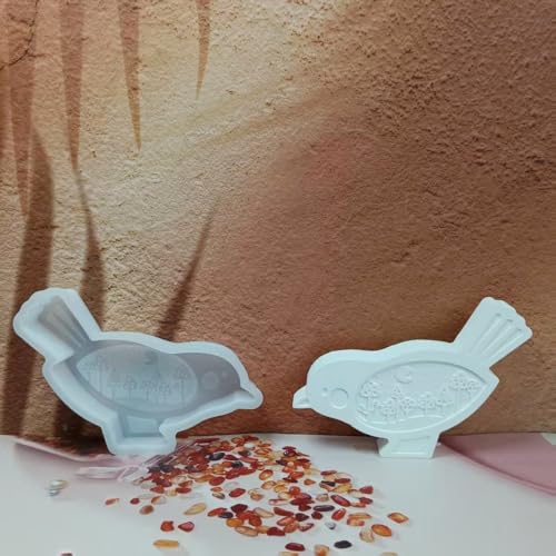 Skeadex 2 Stück Silikonformen Gießformen Frühling, 3D Silikonform Vogel Gießform Vogel Gips zum Gießen Giessform Silikon Vögel Silikonform Tiere Silikon Gießform Sommer Frühling Giessformen (B) von Skeadex