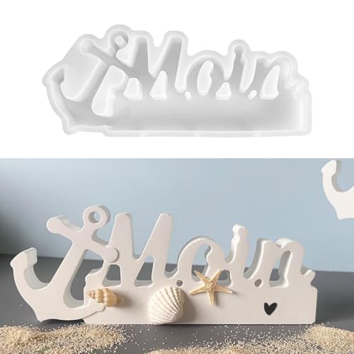 Skeadex Silikonformen Gießformen Anker, Silikonform Buchstaben Anker Moin Gießformen Silikon Anker Gips zum Gießen Silikonformen Buchstaben Silikonform Maritim Silikon Gießform Sommer (A) von Skeadex