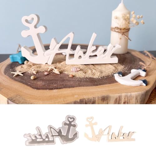 Skeadex Silikonformen Gießformen Anker, Silikonform Buchstaben Anker Moin Gießformen Silikon Anker Gips zum Gießen Silikonformen Buchstaben Silikonform Maritim Silikon Gießform Sommer (B) von Skeadex