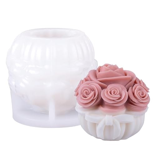 Skeadex Silikonformen Gießformen Frühling, 3D Silikonform Blumen Kerzen Formen Silikon Gießformen Silikon Frühling Kerzenformen zum Gießen Silikonformen Blumen für DIY Kerzen Gips Sojawachs (A) von Skeadex