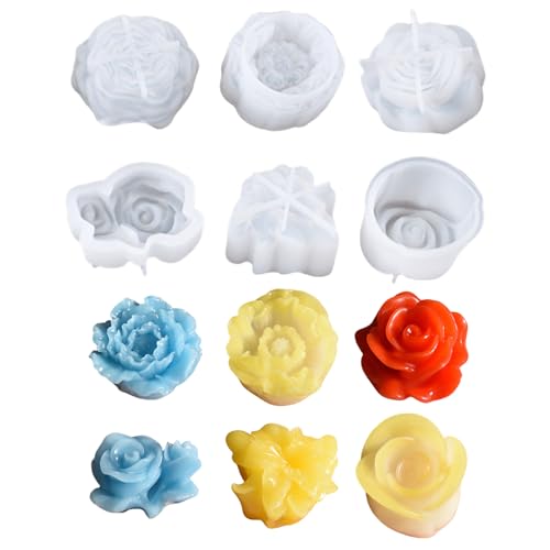 Skeadex Silikonformen Gießformen Frühling, 6 Stück Silikonform Blumen Kerzenformen Silikon Blume Gießformen Silikon Frühling Kerzenformen zum Gießen Blumen Kerzen Silikonformen Frühling (B) von Skeadex