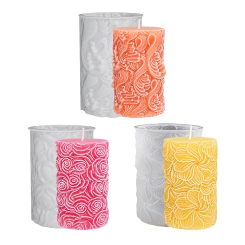 Skeadex Silikonformen Gießformen Frühling, Blumen Silikonform Kerzen Formen Silikon Silikonform Blumen Kerzenformen zum Gießen Gießformen Silikon Frühling Zylindrisch Silikonformen Blumen (B) von Skeadex