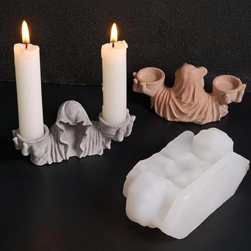 Skeadex Silikonformen Gießformen Halloween, 2er Silikonform Geist Braut und Bräutigam Gießformen Silikon Halloween Gips Zum Gießen Geister Silikonform Herbst Silikon Gießform Skeleton für DIY (B) von Skeadex