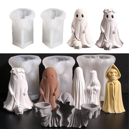 Skeadex Silikonformen Gießformen Halloween, 2er Silikonform Geist Braut und Bräutigam Gießformen Silikon Halloween Gips Zum Gießen Geister Silikonform Herbst Silikon Gießform Skeleton für DIY (C) Skeadex Silikonformen Gießformen Halloween, 2er Silikonform Geist Braut und Bräutigam Gießformen Silikon Halloween Gips Zum Gießen Geister Silikonform Herbst Silikon Gießform Skeleton für DIY (C) von Skeadex