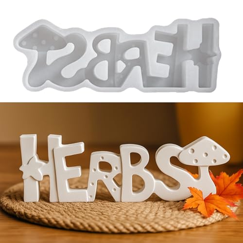 Skeadex Silikonformen Gießformen Herbst, Silikonform Buchstaben mit Igel Pilz Gießformen Silikon Herbst Gips Zum Gießen Gießform Buchstaben Giessformen Silikon Halloween für DIY Kerzen Gips (C) von Skeadex