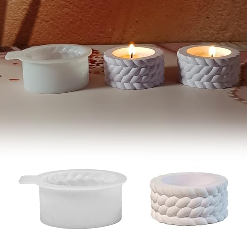 Skeadex Silikonformen Gießformen Kerzenhalter, 2er Gießform Kerzenhalter Silikonform Teelichthalter Gießformen Silikon Kerzenhalter Gießformen Gips Silikon Gießform Kerzenhalter für DIY (B) von Skeadex