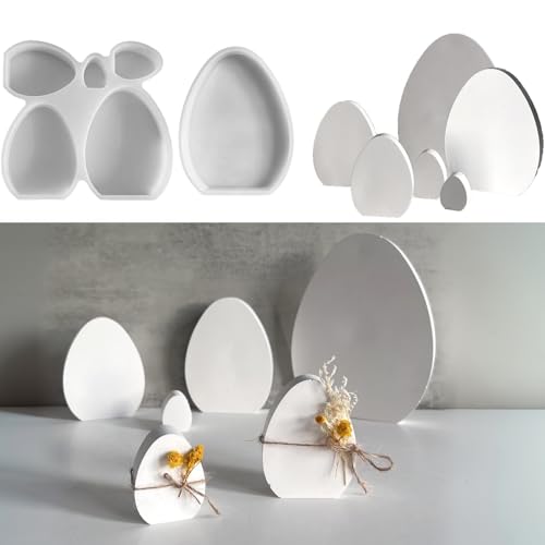 Skeadex Silikonformen Gießformen Ostern,6 Stück Silikonform Ostern Hase Silikon Gießform Ostern Silikonform Kerzenhalter Ostern Hase Gipsformen zum Gießen für DIY Ostern Handwork (6pcs*04) von Skeadex