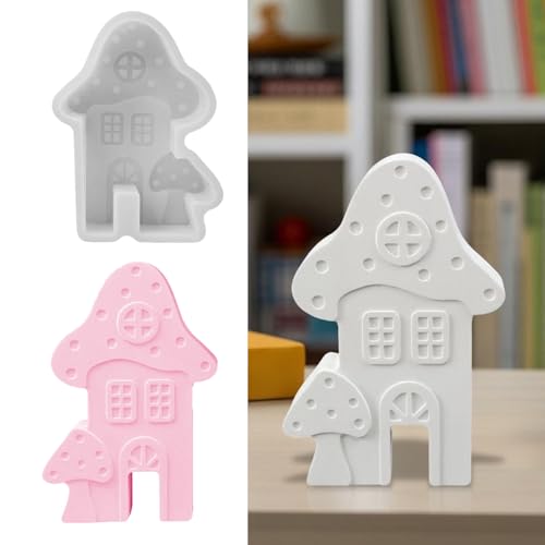 Skeadex Silikonformen Gießformen Pilz Häuser, 3D Silikonform Haus Gießform Pilz Gips zum Gießen Haus Gießformen Silikon Häuser Gießformen Pilz Häuser Silikon Gießform Sommer (B) von Skeadex