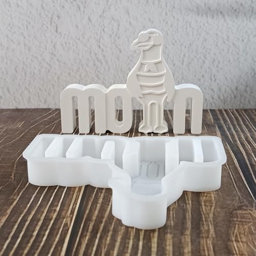 Skeadex Silikonformen Gießformen Sommer, 3D Maritime Silikonform Moin Buchstaben Gießform Möwe Gießformen Silikon Sommer Gips zum Gießen Silikonformen Moin Buchstaben mit Möwe für DIY von Skeadex