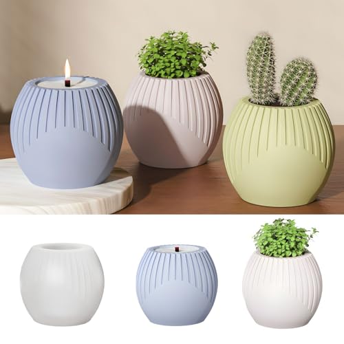Skeadex Silikonformen Gießformen Vase, 3D Silikonform Vase Gießform Kerzenhalter Gießformen für Beton Silikonform Blumentopf Kerzenformen zum Gießen Gießform Vase Silikon Gießform Dose von Skeadex