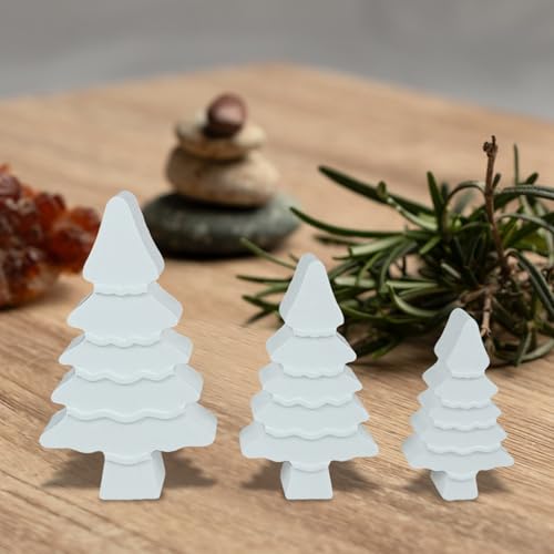 Skeadex Silikonformen Gießformen Weihnachten, 3er Silikonform Weihnachtsbaum Gießform Tannenbaum Gießformen Silikon Weihnachten Gips zum Gießen Baum Silikonform Winter (A) von Skeadex