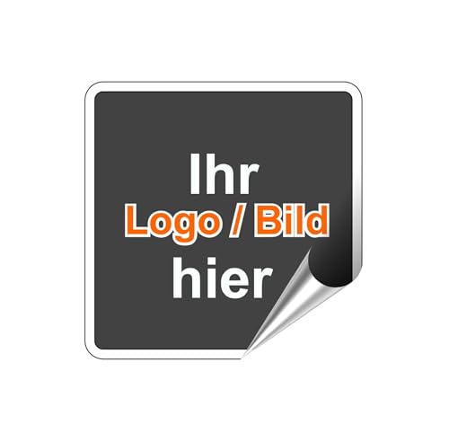 Aufkleber selbst gestalten - Personalisierte Aufkleber Etiketten ideal für Unternehmen Logos, Bilder, Foto Wunschtext - wasserfest, wetterfest 10 bis 100 Stück - Werbung Firma (Quadratisch) von Skins4u