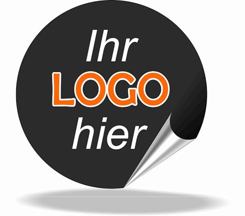 Aufkleber selbst gestalten - Personalisierte Aufkleber Etiketten ideal für Unternehmen Logos, Bilder, Foto Wunschtext - wasserfest, wetterfest - 10 bis 100 Stück - Werbung Firma (Rund) von Skins4u