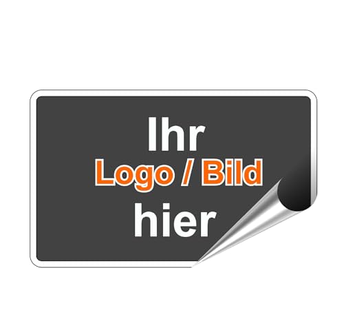 Aufkleber selbst gestalten - Personalisierte Aufkleber Etiketten ideal für Unternehmen Logos, Bilder, Foto Wunschtext - wasserfest, wetterfest spülmachinenfest Werbung Firma (Rechteckig) von Skins4u