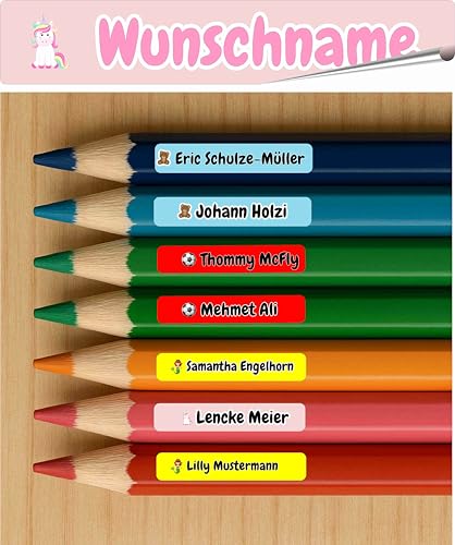 Personalisierte Namensaufkleber Kinder – Stifte Aufkleber für Schule & Kita, ideal für Stifte & Schulsachen, wasserfest 60 Etiketten Schulanfang, Wunschname Personalisierte Namensaufkleber Kinder – Stifte Aufkleber für Schule & Kita, ideal für Stifte & Schulsachen, wasserfest 60 Etiketten Schulanfang, Wunschname von Skins4u