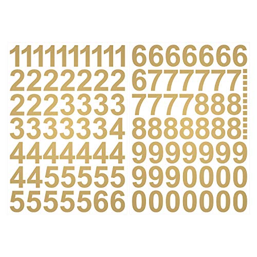 Leicht anzubringende Zahlen Aufkleber 4cm in gold glänzend - 101 HOCHWERTIGE KLEBEZAHLEN - selbstklebende Ziffern und Nummern 0-9 - Wasser und wetterfest ideal für den Außenbereich von Skittz-Werbetechnik
