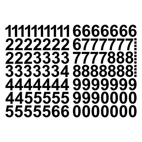Leicht anzubringende Zahlen Aufkleber 4cm in schwarz glänzend - 101 HOCHWERTIGE KLEBEZAHLEN - selbstklebende Ziffern und Nummern 0-9 - Wasser und wetterfest ideal für den Außenbereich von Skittz-Werbetechnik