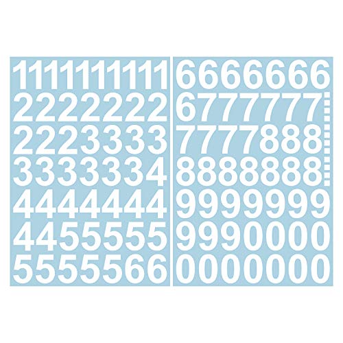 Leicht anzubringende Zahlen Aufkleber 4cm in weiß glänzend - 101 HOCHWERTIGE KLEBEZAHLEN - selbstklebende Ziffern und Nummern 0-9 - Wasser und wetterfest ideal für den Außenbereich von Skittz-Werbetechnik