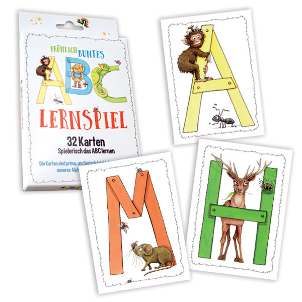 Buchstaben-Lernkarten mit Tier-Motiven, 32 Karten von Skorpion GmbH