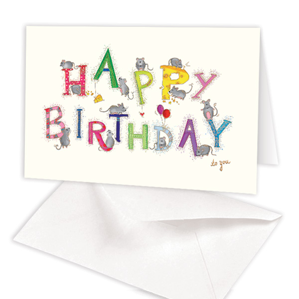 Geburtstagskarte "Happy Birthday" Mäuse von Skorpion GmbH