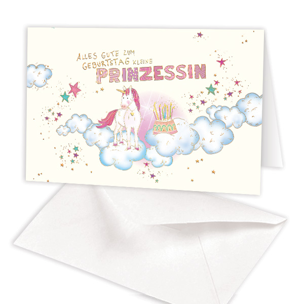 Geburtstagskarte Einhorn Prinzessin von Skorpion GmbH