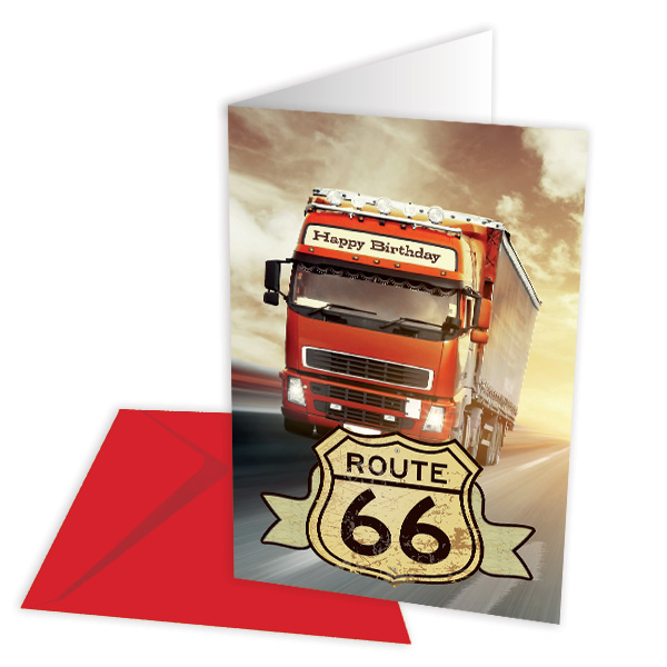 Geburtstagskarte Route 66, LKW von Skorpion GmbH