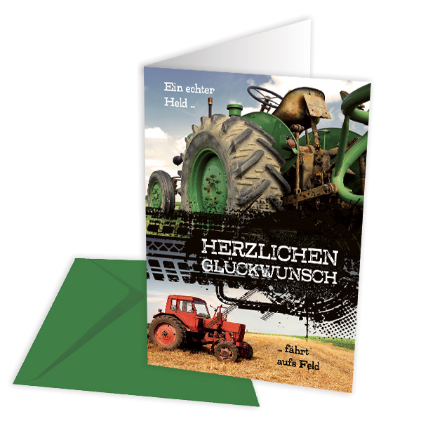 Glückwunschkarte Traktor inkl. Umschlag von Skorpion GmbH