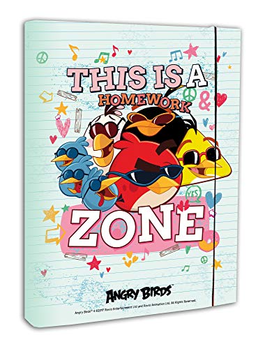 Angry Birds Heftbox mit Gummizug DIN A4 Homework Zone Dokumenten Box für ca. 250 Blatt 3,5 cm breit Sammelbox Mappe Ablage Schule 35ro16059 von Skorpion