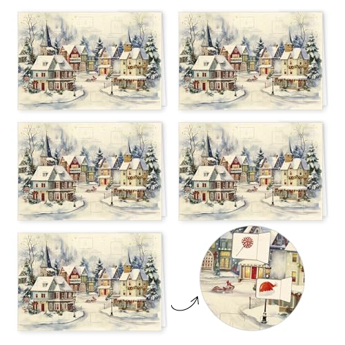 GreenLine Adventskalenderkarte, 5 Stück inkl. Briefumschlag | Adventskalender Karten mit Türchen | Klappkarte Glückwunschkarte aus 100% baumfreien Zuckerrohrpapier | Skorpion Weihnachtskarten GreenLine Adventskalenderkarte, 5 Stück inkl. Briefumschlag | Adventskalender Karten mit Türchen | Klappkarte Glückwunschkarte aus 100% baumfreien Zuckerrohrpapier | Skorpion Weihnachtskarten von Skorpion