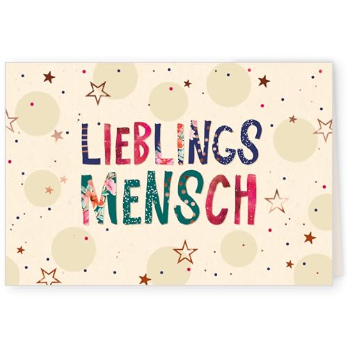 GreenLine Glückwunschkarte 1 Stück mit Umschlag | Grußkarte, Lieblingsmensch | hochwertige Klappkarte aus 100% baumfreien Zuckerrohrpapier, Plastikfreie Verpackung | 11,5 x 17 cm von Skorpion