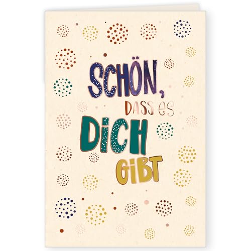 GreenLine Glückwunschkarte 1 Stück mit Umschlag | Grußkarte, Schön das es Dich gibt | hochwertige Klappkarte aus 100% baumfreien Zuckerrohrpapier, Plastikfreie Verpackung | 11,5 x 17 cm GreenLine Glückwunschkarte 1 Stück mit Umschlag | Grußkarte, Schön das es Dich gibt | hochwertige Klappkarte aus 100% baumfreien Zuckerrohrpapier, Plastikfreie Verpackung | 11,5 x 17 cm von Skorpion