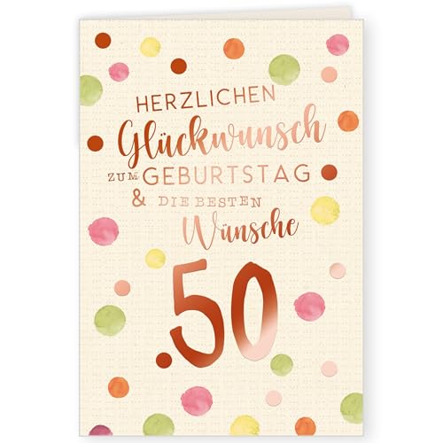 GreenLine Glückwunschkarte zum 50. Geburtstag | 1 Stück mit Umschlag | Geburtstagskarte | hochwertige Klappkarte aus 100% baumfreien Zuckerrohrpapier | Plastikfreie Verpackung | 11,5 x 17 cm GreenLine Glückwunschkarte zum 50. Geburtstag | 1 Stück mit Umschlag | Geburtstagskarte | hochwertige Klappkarte aus 100% baumfreien Zuckerrohrpapier | Plastikfreie Verpackung | 11,5 x 17 cm von Skorpion