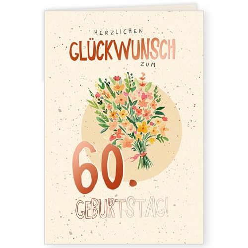GreenLine Glückwunschkarte zum 60. Geburtstag | 1 Stück mit Umschlag | Geburtstagskarte | hochwertige Klappkarte aus 100% baumfreien Zuckerrohrpapier | Plastikfreie Verpackung | 11,5 x 17 cm GreenLine Glückwunschkarte zum 60. Geburtstag | 1 Stück mit Umschlag | Geburtstagskarte | hochwertige Klappkarte aus 100% baumfreien Zuckerrohrpapier | Plastikfreie Verpackung | 11,5 x 17 cm von Skorpion