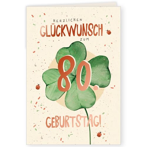 GreenLine Glückwunschkarte zum 80. Geburtstag| 1 Stück mit Umschlag | Geburtstagskarte | hochwertige Klappkarte aus 100% baumfreien Zuckerrohrpapier | Plastikfreie Verpackung | 11,5 x 17 cm GreenLine Glückwunschkarte zum 80. Geburtstag| 1 Stück mit Umschlag | Geburtstagskarte | hochwertige Klappkarte aus 100% baumfreien Zuckerrohrpapier | Plastikfreie Verpackung | 11,5 x 17 cm von Skorpion